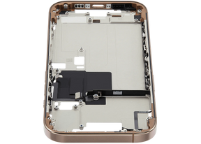 Mid-Frame Housing With Power And Volume Button Compatible For iPhone 16 Pro (US Version) (Used OEM Pull: Grade A) (Desert Titanium)