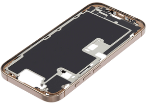 Mid-Frame Housing With Power And Volume Button Compatible For iPhone 16 Pro (US Version) (Used OEM Pull: Grade A) (Desert Titanium)
