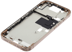 Mid-Frame Housing With Power And Volume Button Compatible For iPhone 16 Pro (US Version) (Used OEM Pull: Grade A) (Desert Titanium)