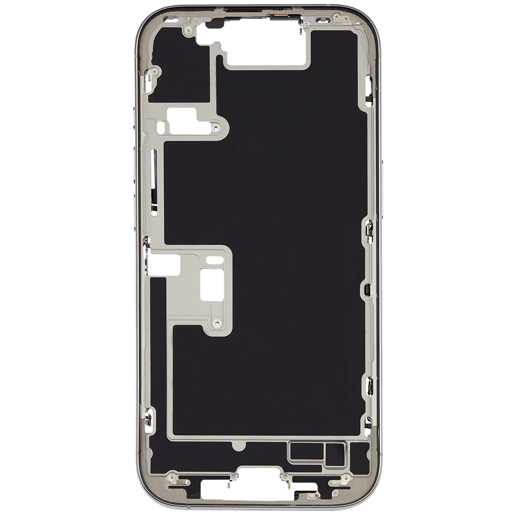 Mid-Frame Housing With Power And Volume Button Compatible For iPhone 16 Pro (US Version) (Used OEM Pull: Grade A) (Natural Titanium)