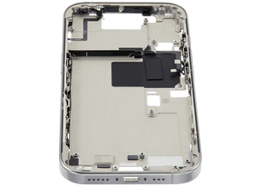 Mid-Frame Housing With Power And Volume Button Compatible For iPhone 16 Pro (US Version) (Used OEM Pull: Grade A) (Natural Titanium)