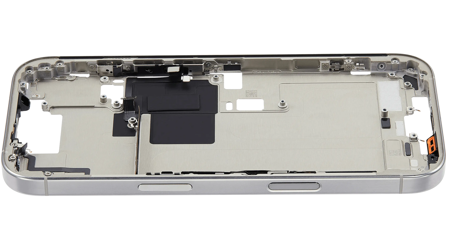 Mid-Frame Housing With Power And Volume Button Compatible For iPhone 16 Pro (US Version) (Used OEM Pull: Grade A) (Natural Titanium)