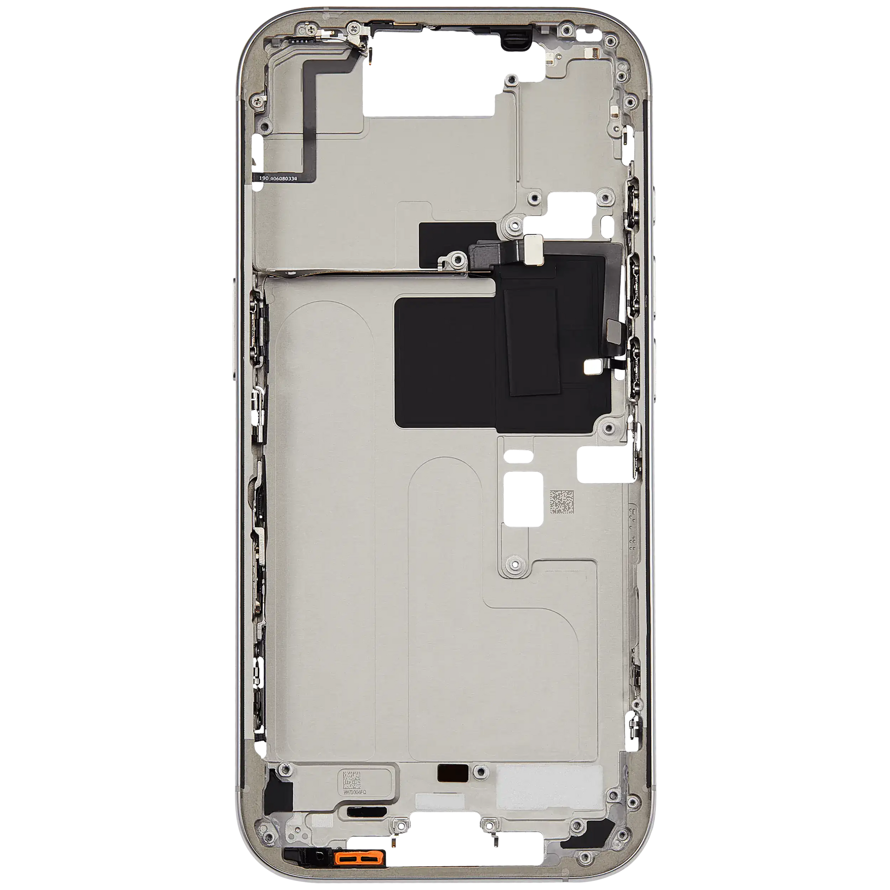 Mid-Frame Housing With Power And Volume Button Compatible For iPhone 16 Pro (US Version) (Used OEM Pull: Grade A) (White Titanium)