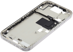 Mid-Frame Housing With Power And Volume Button Compatible For iPhone 16 Pro (US Version) (Used OEM Pull: Grade A) (White Titanium)