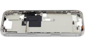 Mid-Frame Housing With Power And Volume Button Compatible For iPhone 16 Pro (US Version) (Used OEM Pull: Grade A) (White Titanium)