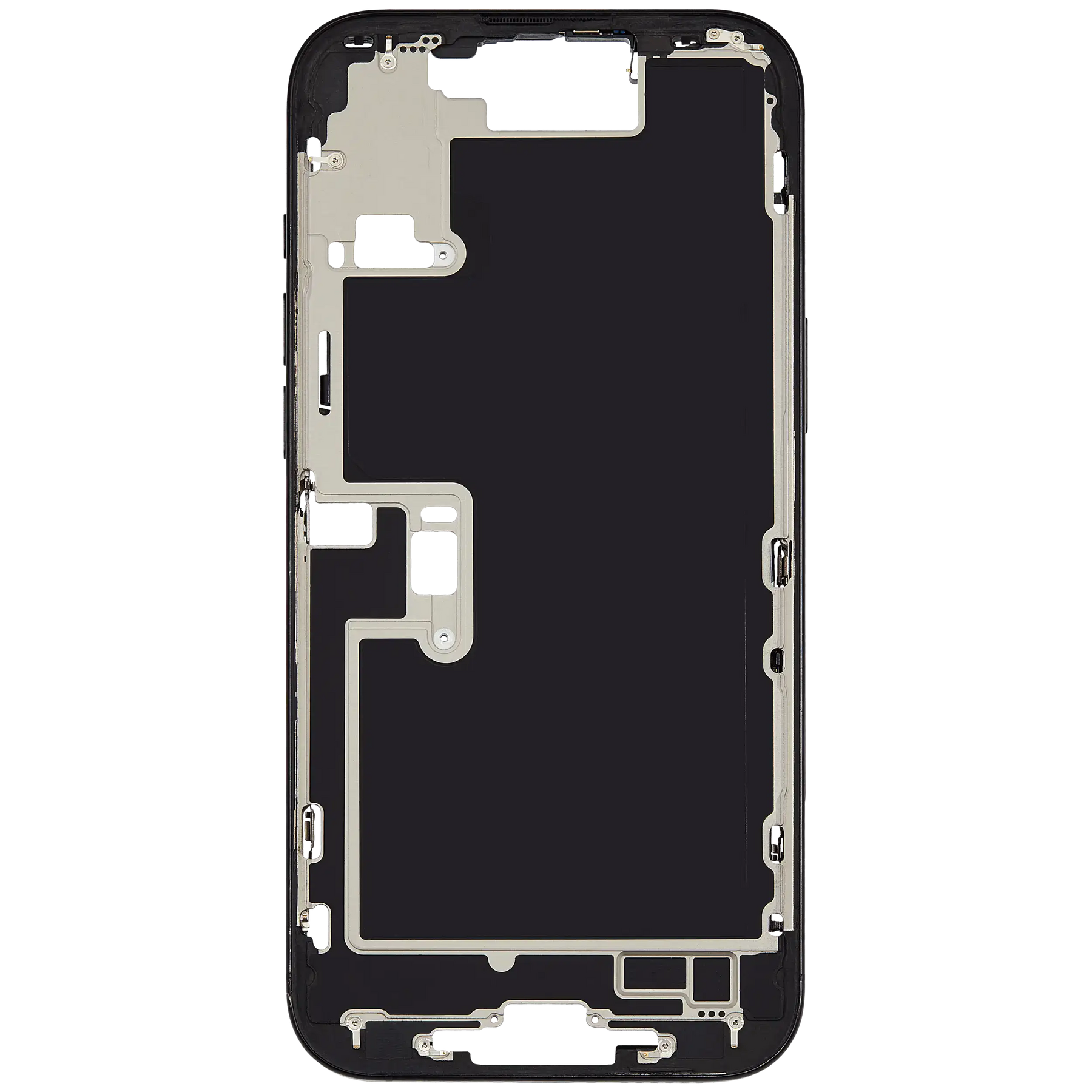 Mid-Frame Housing With Power And Volume Button Compatible For iPhone 16 Pro max (US Version) (Used OEM Pull: Grade A) (Black Titanium)