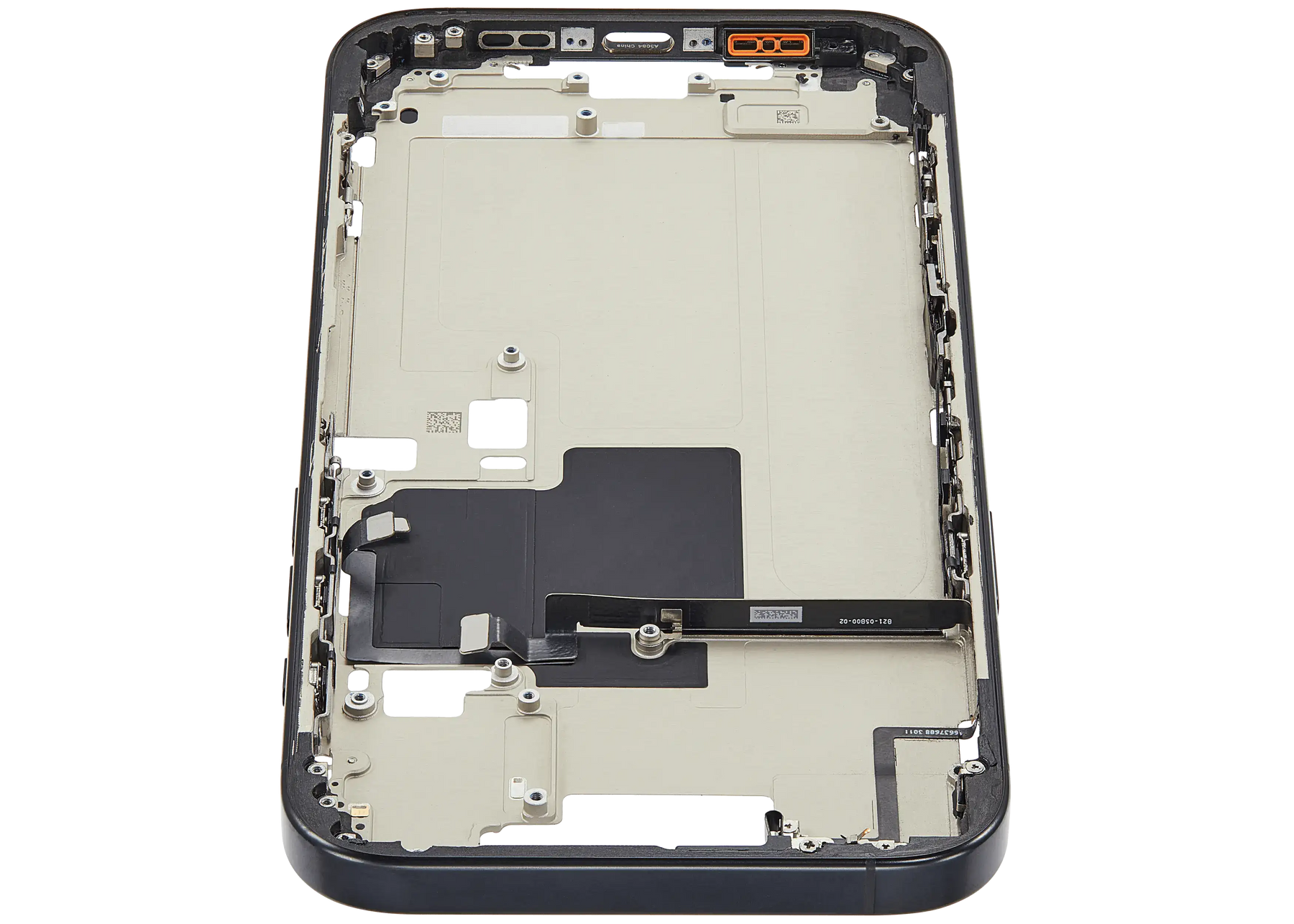 Mid-Frame Housing With Power And Volume Button Compatible For iPhone 16 Pro max (US Version) (Used OEM Pull: Grade A) (Black Titanium)