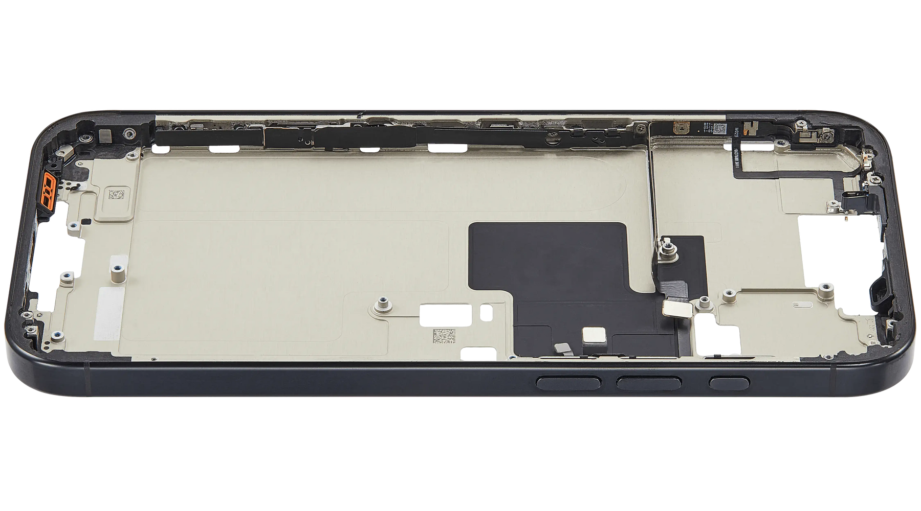 Mid-Frame Housing With Power And Volume Button Compatible For iPhone 16 Pro max (US Version) (Used OEM Pull: Grade A) (Black Titanium)