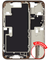 Mid-Frame Housing With Power And Volume Button Compatible For iPhone 16 Pro max (US Version) (Used OEM Pull: Grade A) (Desert Titanium)