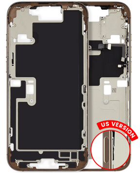 Mid-Frame Housing With Power And Volume Button Compatible For iPhone 16 Pro max (US Version) (Used OEM Pull: Grade A) (Desert Titanium)