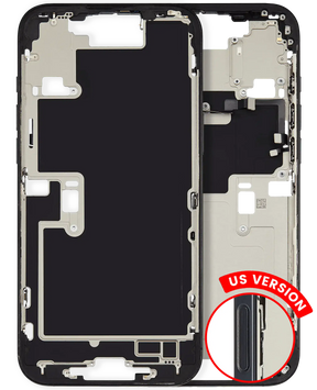 Mid-Frame Housing With Power And Volume Button Compatible For iPhone 16 Pro max (US Version) (Used OEM Pull: Grade A) (Black Titanium)