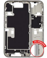 Mid-Frame Housing With Power And Volume Button Compatible For iPhone 16 Pro (US Version) (Used OEM Pull: Grade A) (White Titanium)