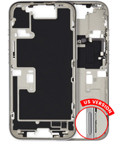 Mid-Frame Housing With Power And Volume Button Compatible For iPhone 16 Pro (US Version) (Used OEM Pull: Grade A) (Natural Titanium)