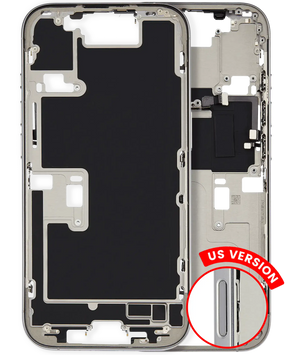 Mid-Frame Housing With Power And Volume Button Compatible For iPhone 16 Pro (US Version) (Used OEM Pull: Grade A) (Natural Titanium)
