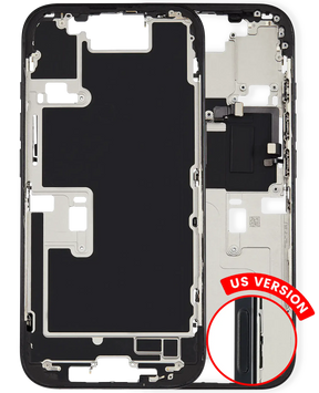 Mid-Frame Housing With Power And Volume Button Compatible For iPhone 16 Pro (US Version) (Used OEM Pull: Grade A) (Black Titanium)