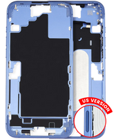Mid-Frame Housing With Power And Volume Button Compatible For iPhone 16 Plus (US Version) (Used OEM Pull: Grade A) (Ultramarine)