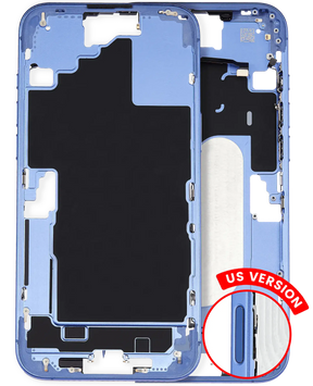 Mid-Frame Housing With Power And Volume Button Compatible For iPhone 16 Plus (US Version) (Used OEM Pull: Grade A) (Ultramarine)