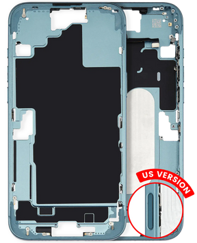 Mid-Frame Housing With Power And Volume Button Compatible For iPhone 16 Plus (US Version) (Used OEM Pull: Grade A) (Teal)