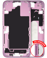Mid-Frame Housing With Power And Volume Button Compatible For iPhone 16 Plus (US Version) (Used OEM Pull: Grade A) (Pink)