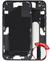 Mid-Frame Housing With Power And Volume Button Compatible For iPhone 16 Plus (US Version) (Used OEM Pull: Grade A) (Black)