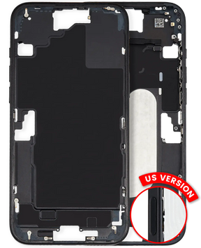 Mid-Frame Housing With Power And Volume Button Compatible For iPhone 16 Plus (US Version) (Used OEM Pull: Grade A) (Black)