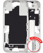 Mid-Frame Housing With Power And Volume Button Compatible For iPhone 16 (US Version) (Used OEM Pull: Grade A) (White)