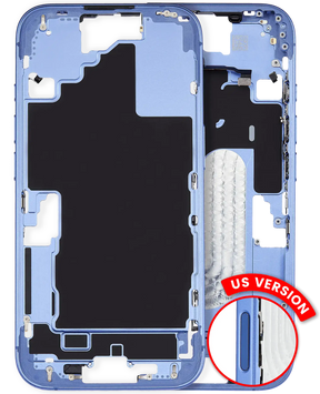 Mid-Frame Housing With Power And Volume Button Compatible For iPhone 16 (US Version) (Used OEM Pull: Grade A) (Ultramarine)