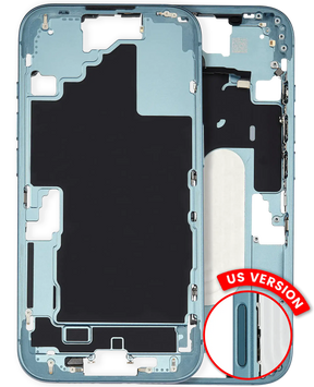 Mid-Frame Housing With Power And Volume Button Compatible For iPhone 16 (US Version) (Used OEM Pull: Grade A) (Teal)