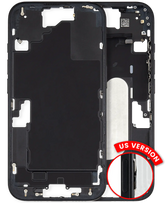 Mid-Frame Housing With Power And Volume Button Compatible For iPhone 16 (US Version) (Used OEM Pull: Grade A) (Black)