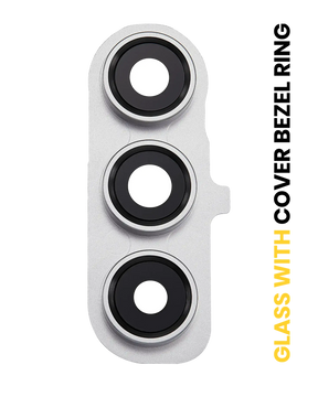 Back Camera Lens With Cover Bezel Ring Compatible For Samsung Galaxy S24 FE 5G (White)