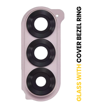 Replacement Back Camera Lens With Cover Bezel Ring Compatible For Samsung Galaxy Z Fold 6 5G (Premium) (Pink)