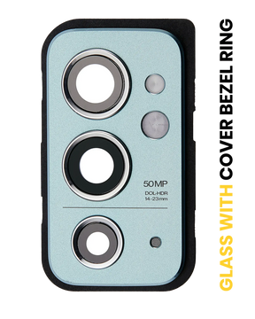 Replacement Back Camera Lens With Cover Bezel Ring Compatible For OnePlus 9RT 5G (Blue)