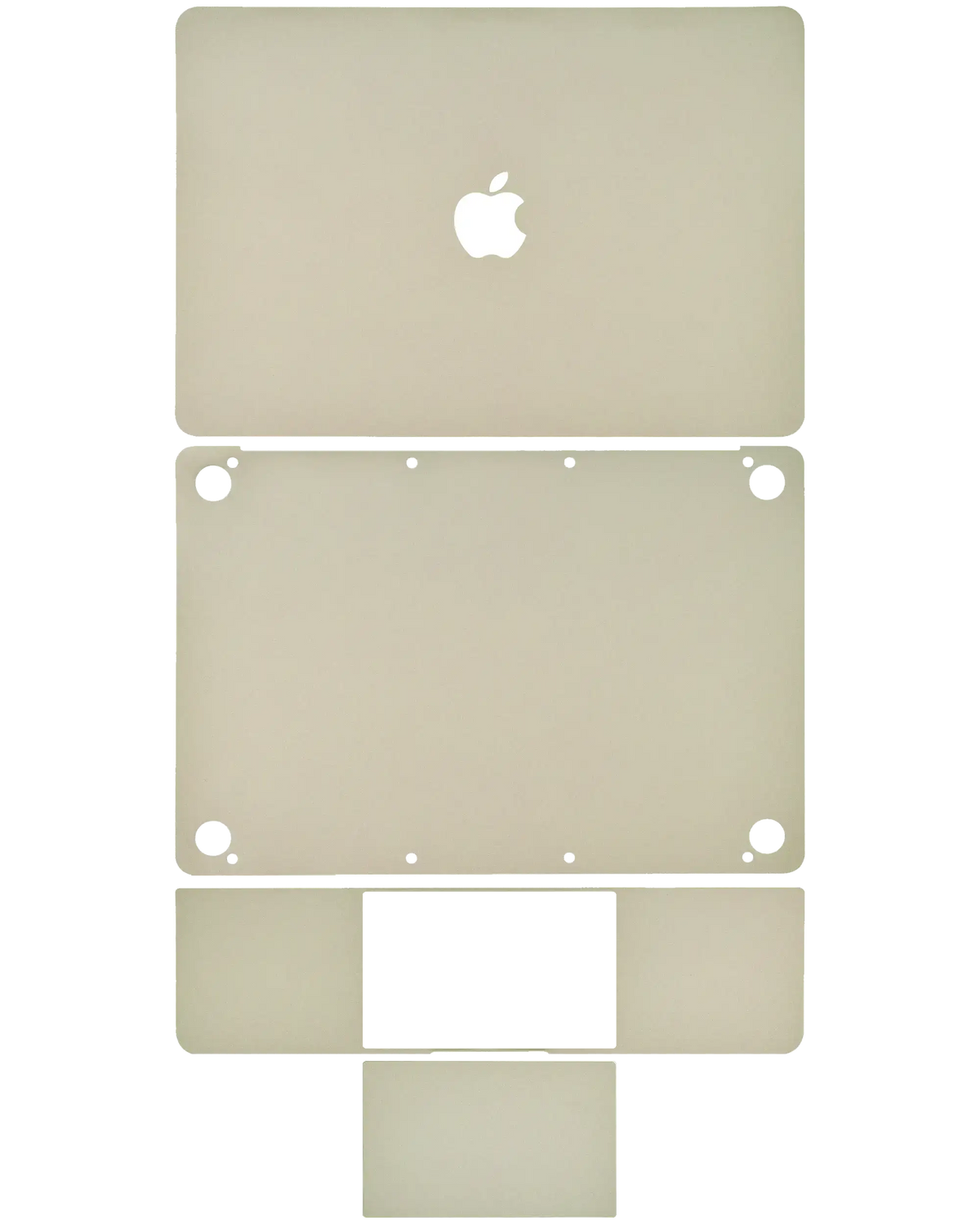 4in1 (Top, Bottom, Keyboard, Trackpad) Skin Compatible For MacBook Retina 12"(A1534 / Early 2015 / Early 2016 / Mid 2017) (Gold)