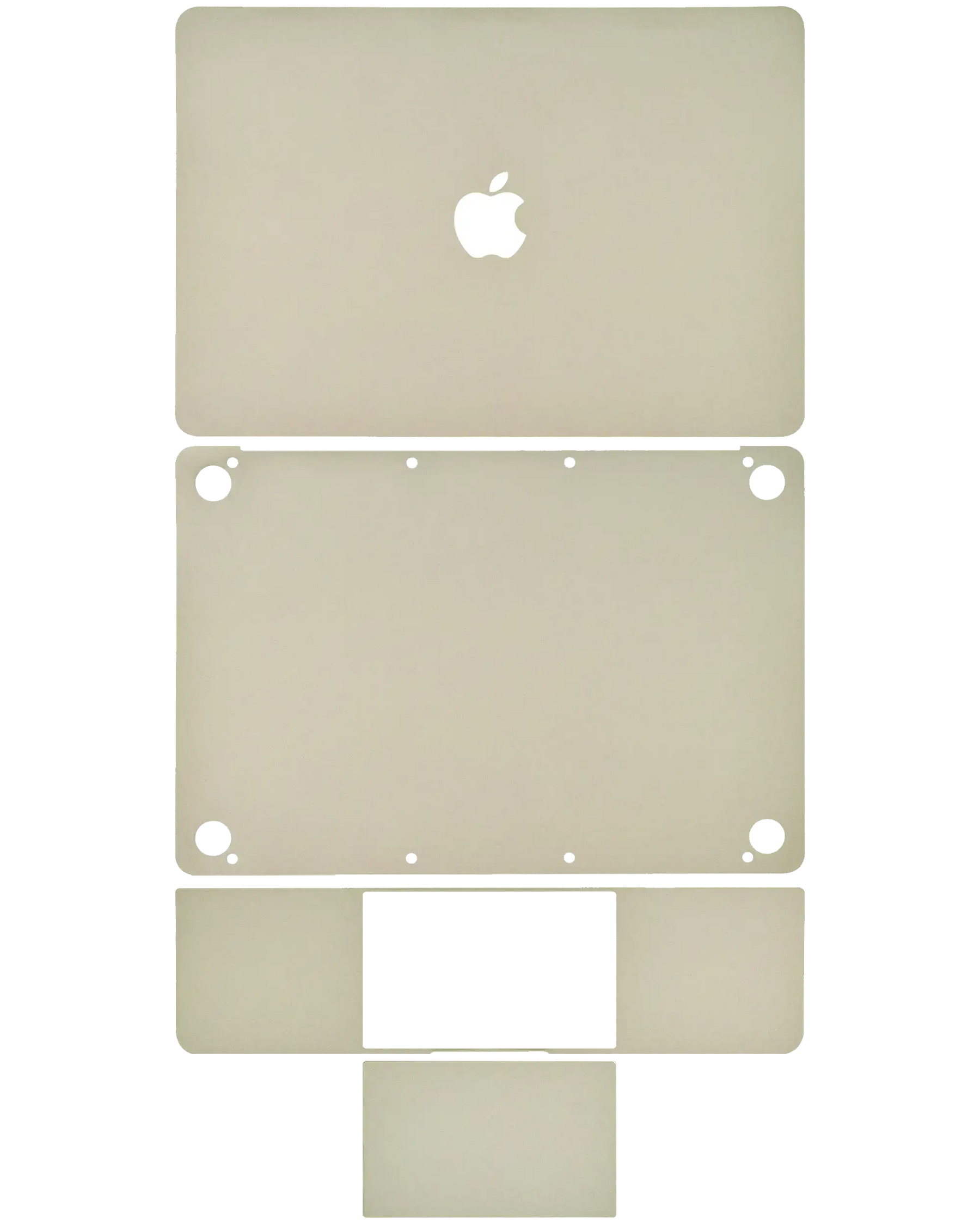 4in1 (Top, Bottom, Keyboard, Trackpad) Skin Compatible For MacBook Retina 12"(A1534 / Early 2015 / Early 2016 / Mid 2017) (Gold)