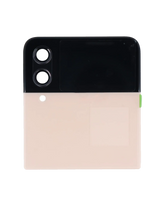 Outer OLED Assembly Compatible For Samsung Galaxy Z Flip 4 5G (US & International) (Used OEM Pull: Grade B/C) (Pink Gold)
