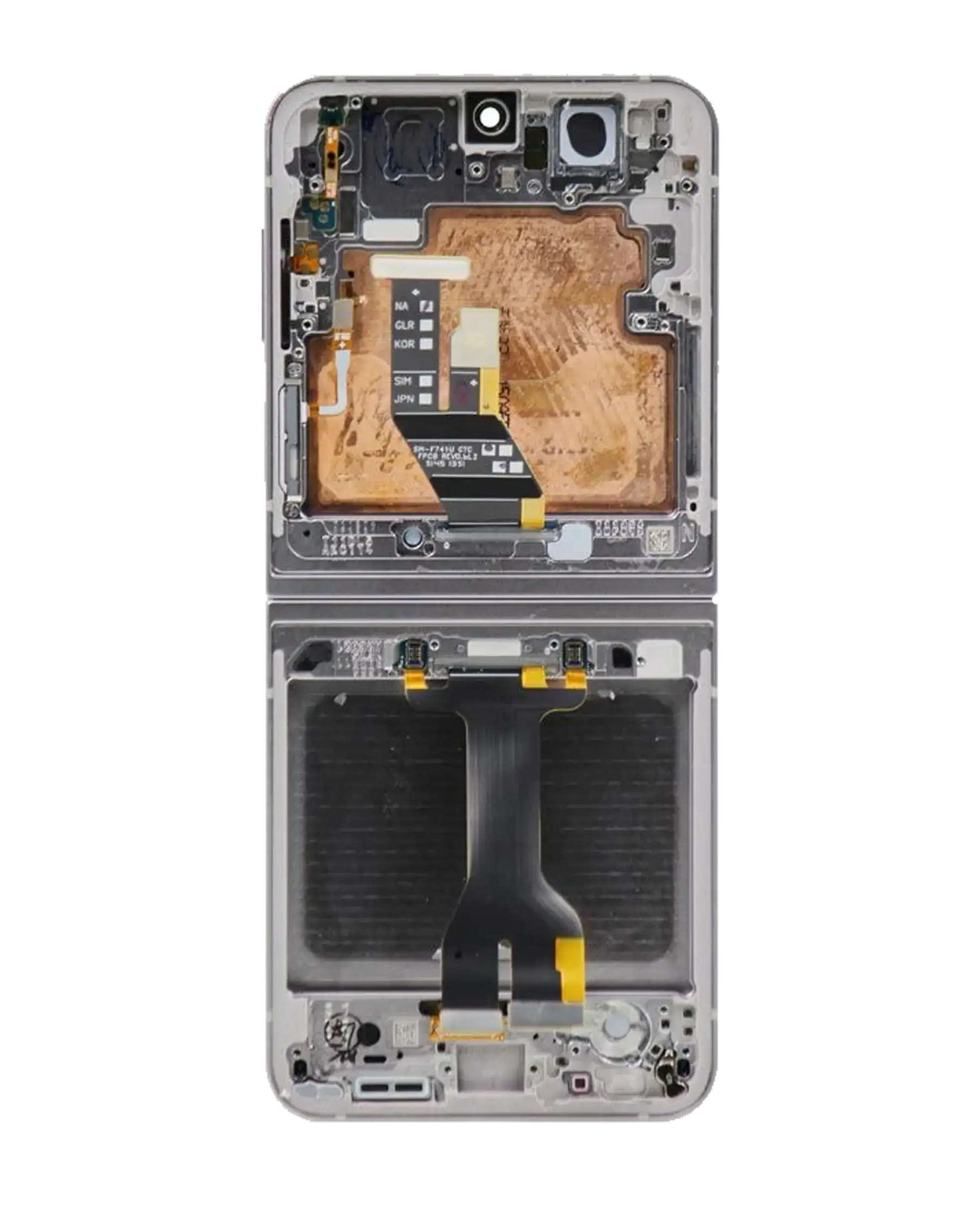 Inner OLED Assembly With Frame Compatible For Samsung Galaxy Z Flip 6 5G (US & International) (Refurbished) (Silver Shadow)