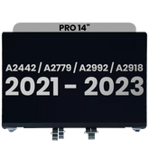 Complete LCD Display Assembly Compatible For MacBook Pro 14" (A2442 / Late 2021) / (A2779 / Late 2023 ) / (A2992 / Late 2023) / (A2918 / Late 2023) (Used OEM Pull: Grade A) (Space Gray)
