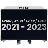 Complete LCD Display Assembly Compatible For MacBook Pro 14" (A2442 / Late 2021) / (A2779 / Late 2023 ) / (A2992 / Late 2023) / (A2918 / Late 2023) (Used OEM Pull: Grade A) (Silver)