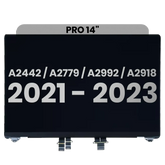 Complete LCD Display Assembly Compatible For MacBook Pro 14" (A2442 / Late 2021) / (A2779 / Late 2023 ) / (A2992 / Late 2023) / (A2918 / Late 2023) (Used OEM Pull: Grade B) (Space Gray)