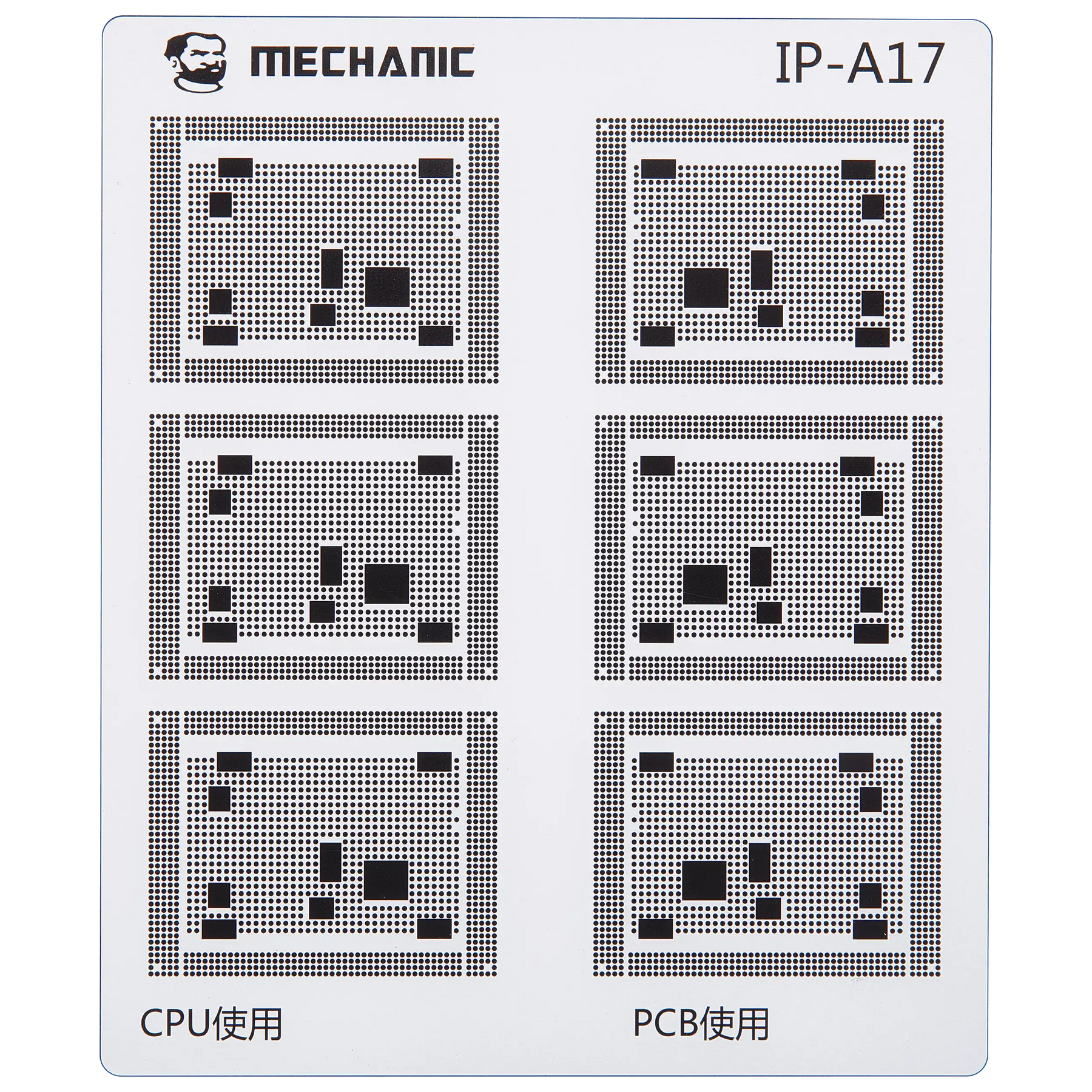 CPU Repair Green Oil Stencil (A8 - A18 Pro) For iPhone 6-16 Series (COM80) (Mechanic)
