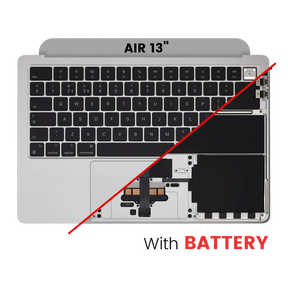 Top Case Assembly With Battery And Keyboard Compatible For MacBook Air 13" (A2681 / Mid 2022) (Silver) (UK Keyboard)