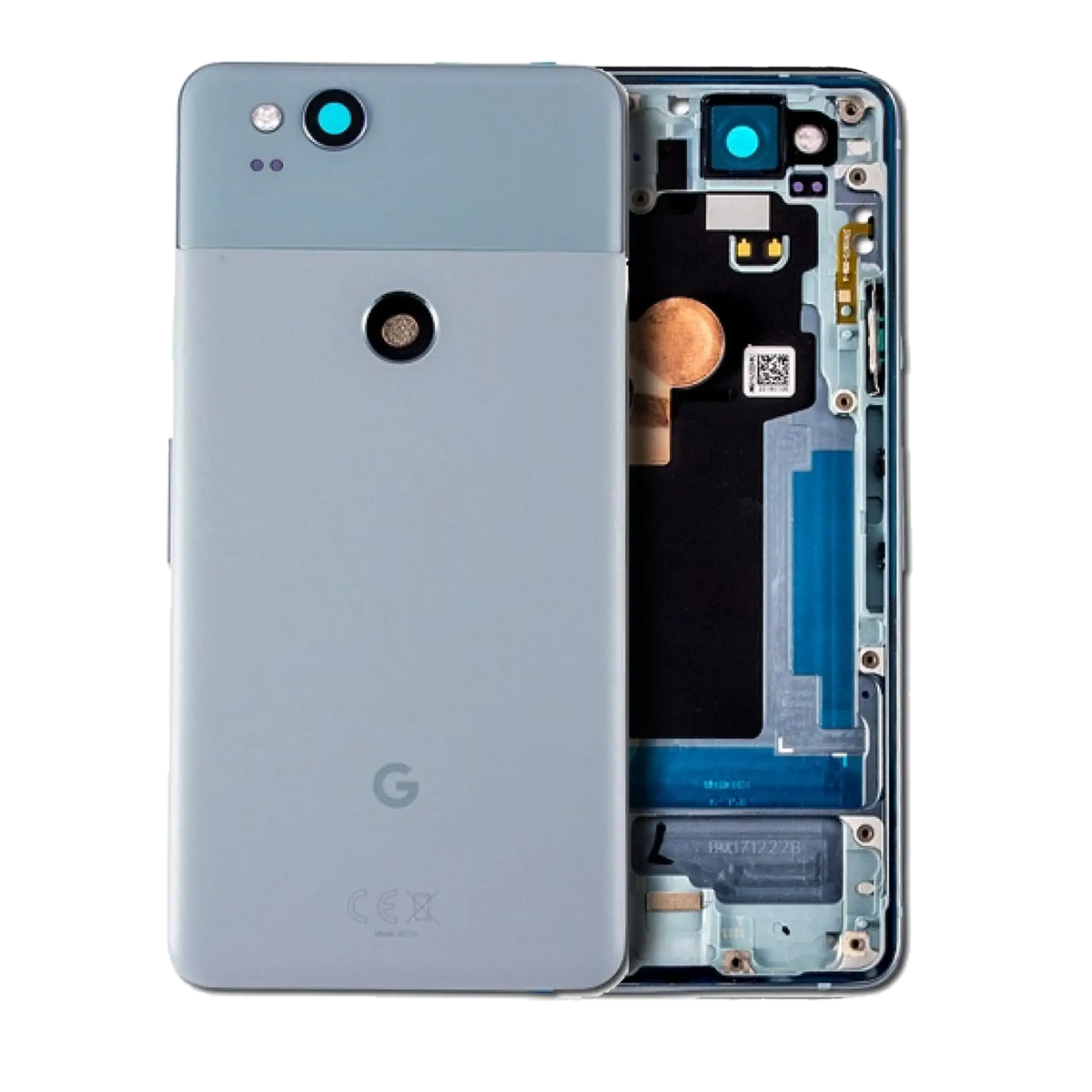 Replacement Back Housing W/ Small Components Pre-Installed Compatible For Google Pixel 2 (Genuine OEM) (Kinda Blue)