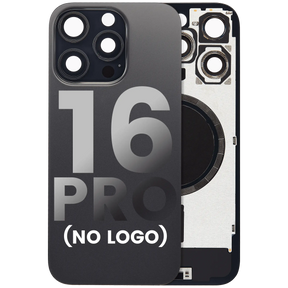 Back Glass With Steel Plate With MagSafe Magnet Pre-Installed Compatible For iPhone 16 Pro (No Logo) (Black Titanium)