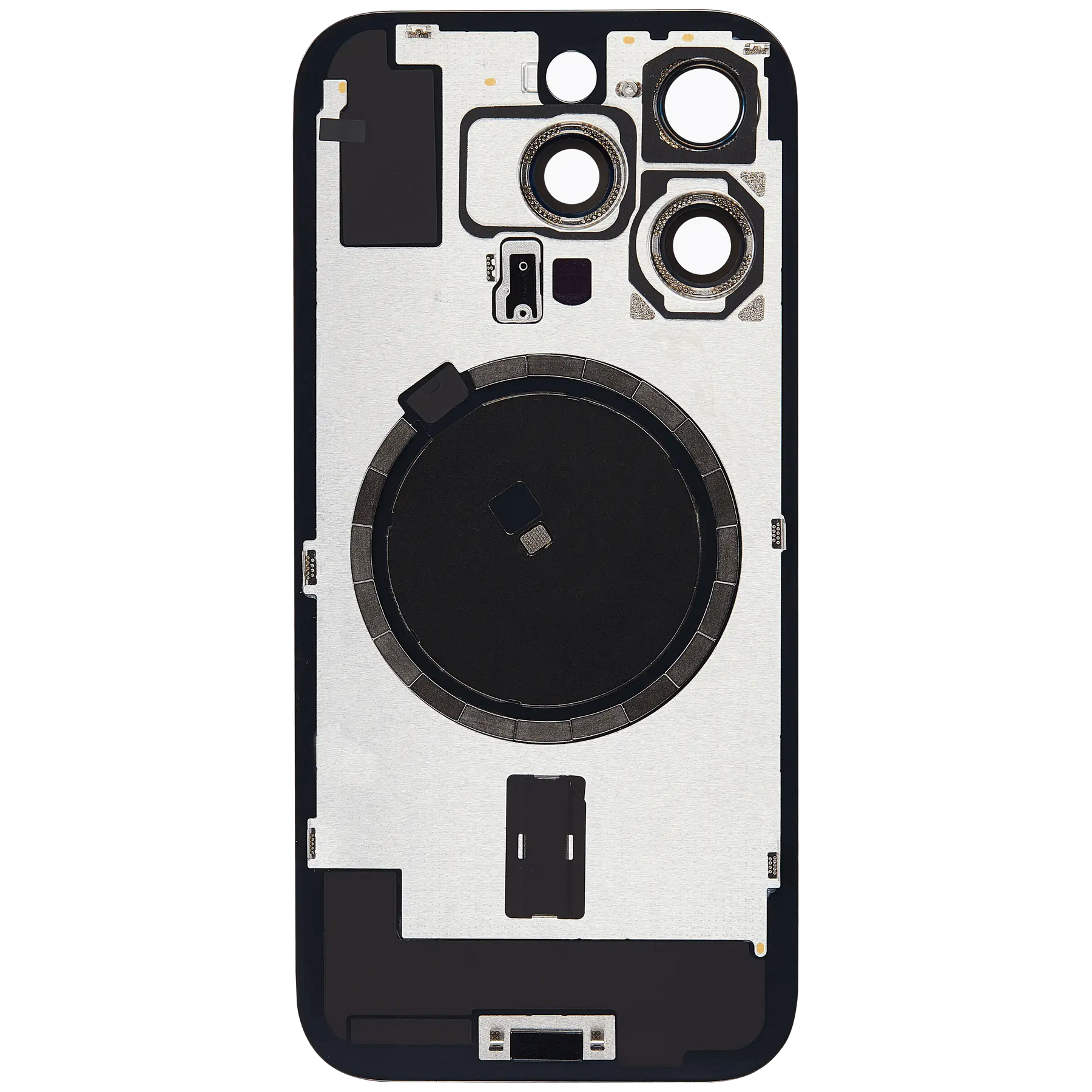Back Glass With Steel Plate With MagSafe Magnet Pre-Installed Compatible For iPhone 16 Pro (No Logo) (Black Titanium)