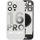 Back Glass With Steel Plate With MagSafe Magnet Pre-Installed Compatible For iPhone 16 Pro (No Logo) (White Titanium)