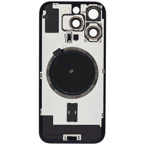 Back Glass With Steel Plate With MagSafe Magnet Pre-Installed Compatible For iPhone 16 Pro (No Logo) (White Titanium)