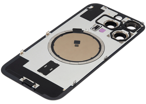 Back Glass With Steel Plate With MagSafe Magnet Pre-Installed Compatible For iPhone 16 Pro (No Logo) (White Titanium)