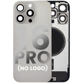 Back Glass With Steel Plate With MagSafe Magnet Pre-Installed Compatible For iPhone 16 Pro (No Logo) (Natural Titanium)