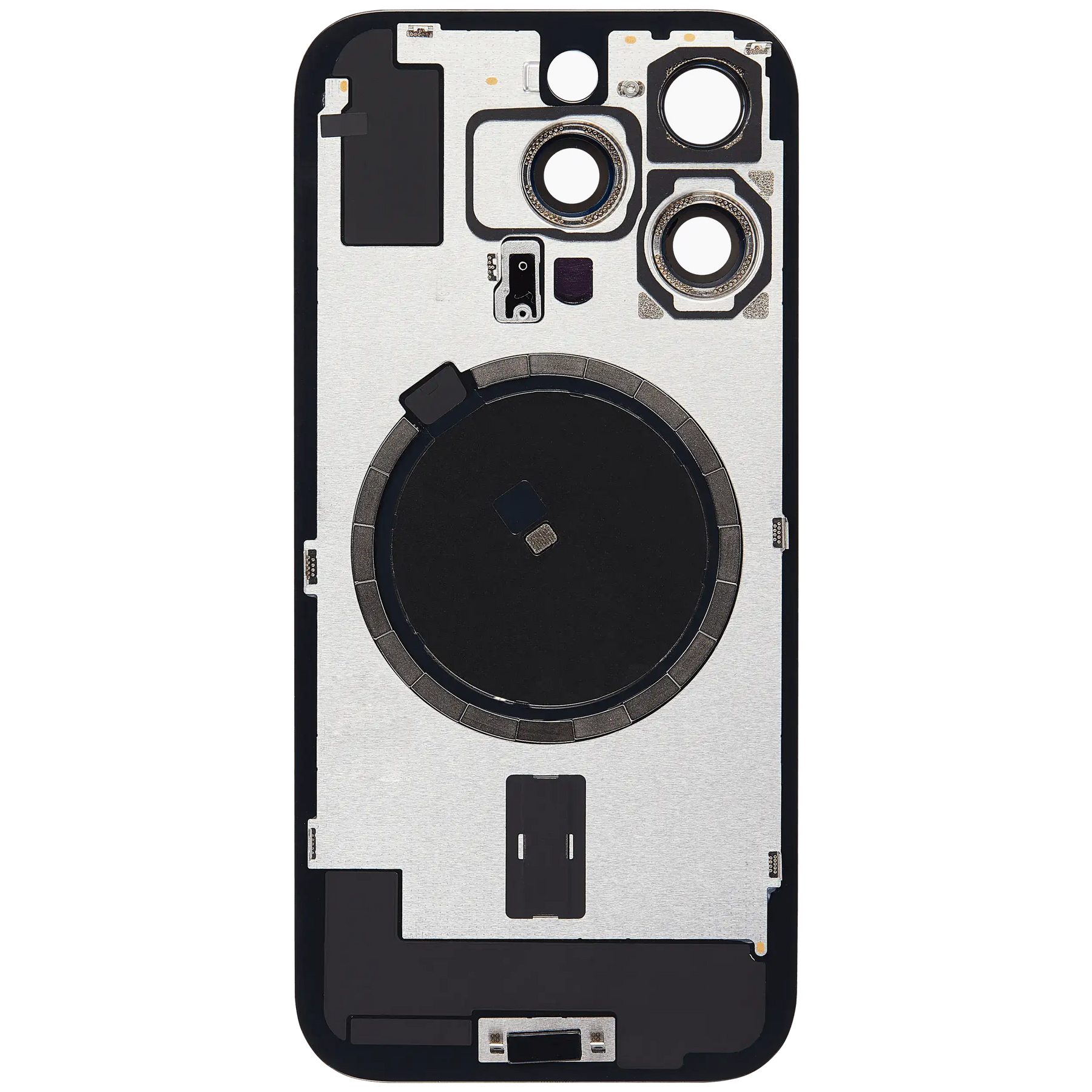 Back Glass With Steel Plate With MagSafe Magnet Pre-Installed Compatible For iPhone 16 Pro (No Logo) (Natural Titanium)