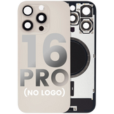 Back Glass With Steel Plate With MagSafe Magnet Pre-Installed Compatible For iPhone 16 Pro (No Logo) (Desert Titanium)